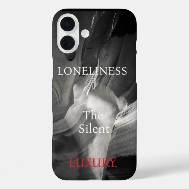 Funda iPhone 16 Plus Cañón Antelópico Blanco y Negro / Soledad (Reverso )