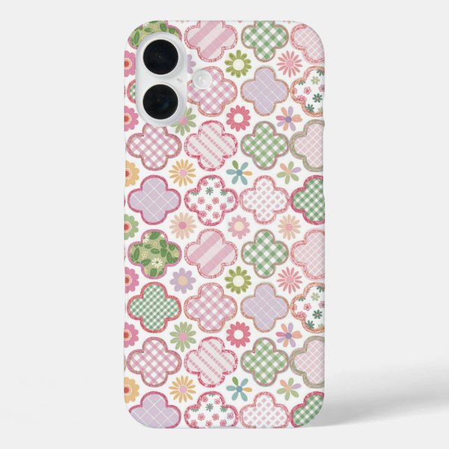 Funda iPhone 16 Plus Carácter quatrefoil caprichoso (Reverso )