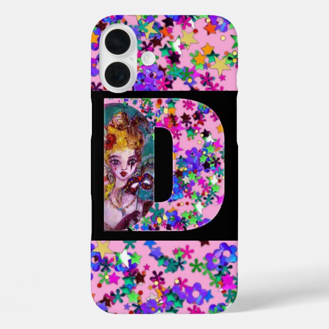 FUNDA iPhone 16 PLUS CARTA VALENTINE VENETIAN MASQUERADE MONOGRAM D (Reverso )