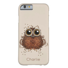 Funda iPhone 16 Plus Casos de teléfono con nombre propio Coffee Owl