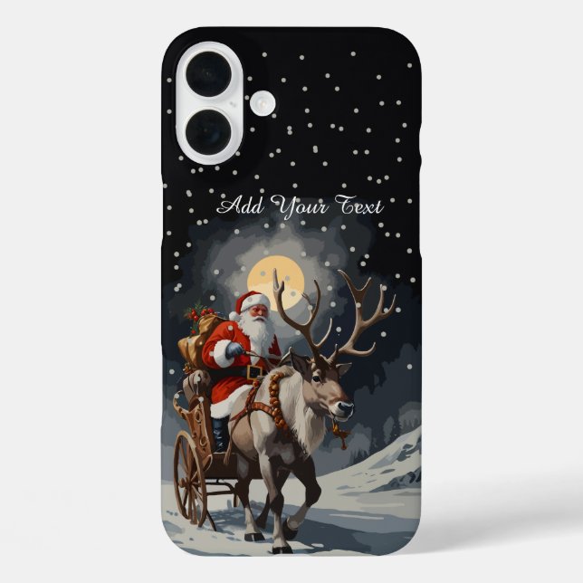 Funda iPhone 16 Plus Casos de teléfono nocturno de navidades (Reverso )