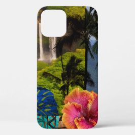 Funda iPhone 16 Plus Cataratas Opaeka'a, Collage hawaiano de Kauai
