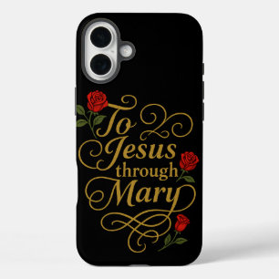 Funda iPhone 16 Plus Católico a Jesús a través de Mary Rosas