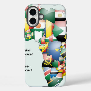 Funda iPhone 16 Plus Celebración de África en el diseño de banderas