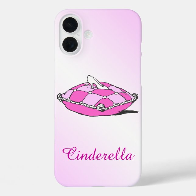 Funda iPhone 16 Plus Cenicienta ventilado personalizado sobre rosa (Reverso )