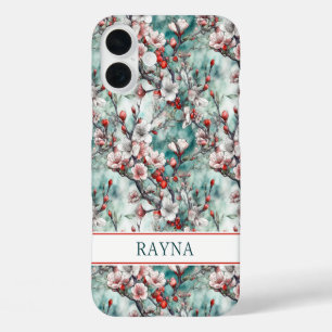 Funda iPhone 16 Plus Cerezos Flor de Cerezo Impreso Monogramado