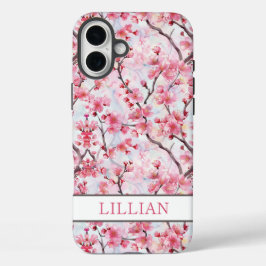 Funda iPhone 16 Plus Cherry Blossoms Sakura Monogrammed