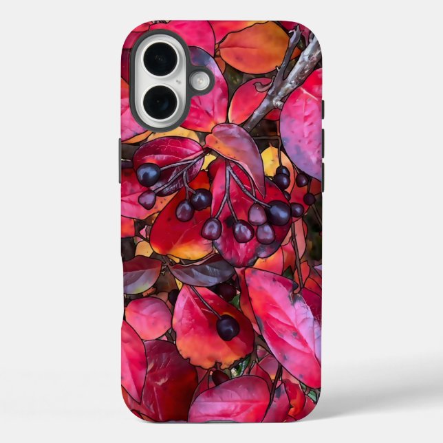 Funda iPhone 16 Plus Chokecherries de otoño - Estuche para teléfono dur (Reverso )