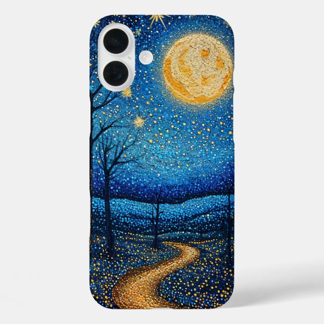 Funda iPhone 16 Plus Cielo nocturno lleno de luna (Reverso )