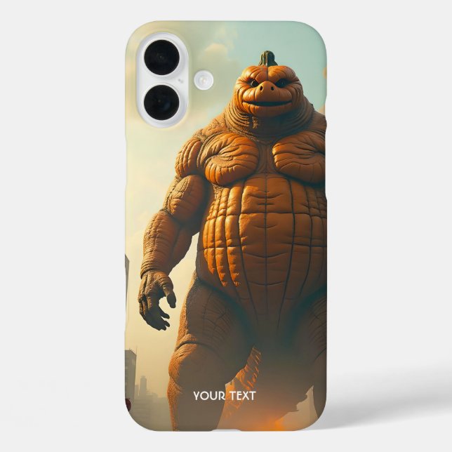 Funda iPhone 16 Plus Ciudad de calabaza gigante (Reverso )