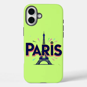 Funda iPhone 16 Plus Ciudad de las Luces: Arte tipográfico audaz de Par