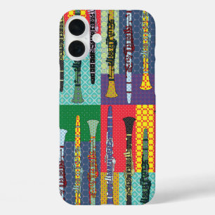 Funda iPhone 16 Plus Clarinets con patrones