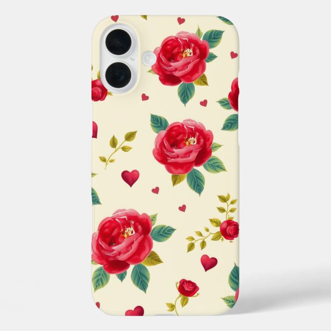 Funda iPhone 16 Plus Classic Red Roses iPhone Case (Reverso )