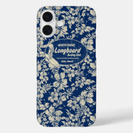 Funda iPhone 16 Plus Club Surfing Longboard Hibiscus Hawaiian