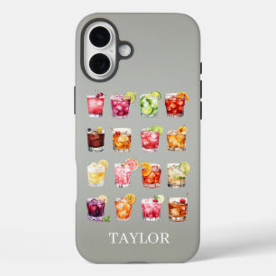 Funda iPhone 16 Plus Cócteles en Abundancia con Monograma