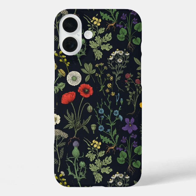 Funda iPhone 16 Plus Collage de flores silvestres (Reverso )
