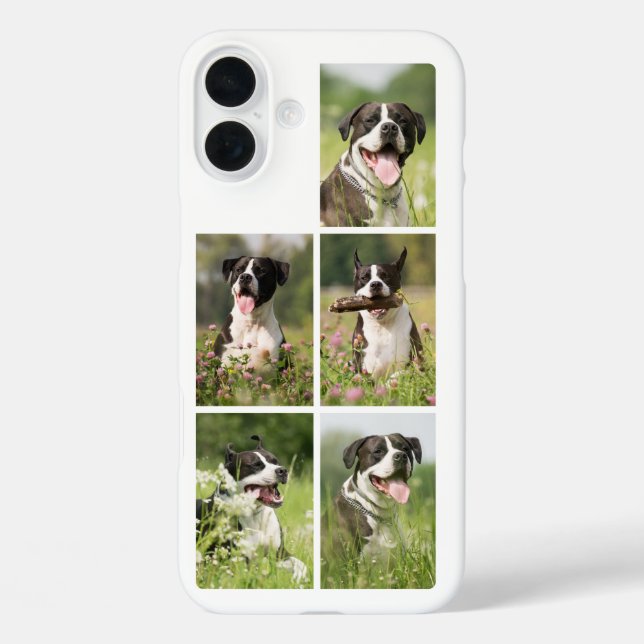 Funda iPhone 16 Plus Collage de Fotos de Perro Mascota Personalizada (Reverso )