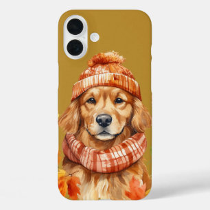 FUNDA iPhone 16 PLUS COLOR DE AGUA ADORABLE CAÍDA CARA DE PERRO ORO REC