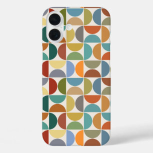 Funda iPhone 16 Plus Color del patrón de semicírculos MCM en crema