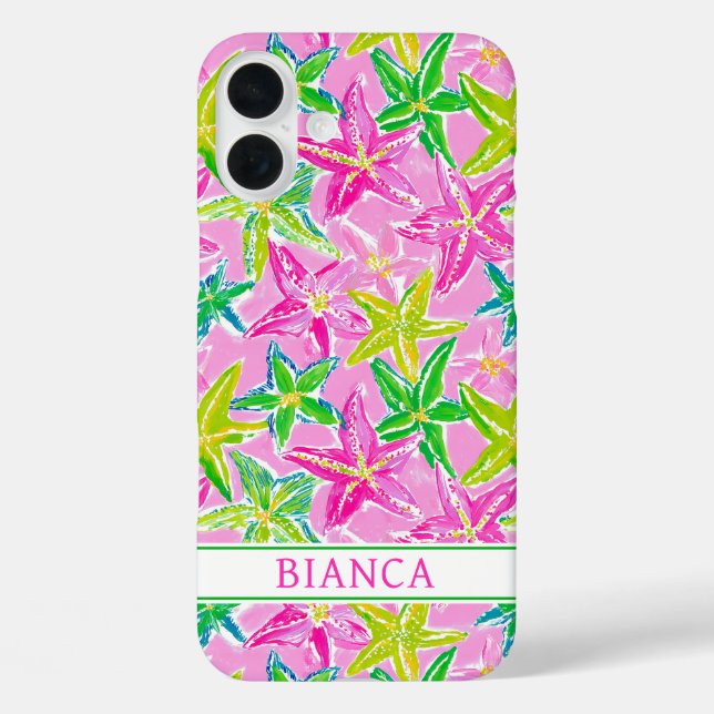 Funda iPhone 16 Plus Colorful Starfish Monogrammed (Reverso )