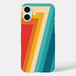 Funda iPhone 16 Plus Coloridas franjas retro - 70, 80