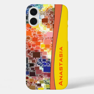 Funda iPhone 16 Plus Colorido Geométrico Abstracto Personalizado
