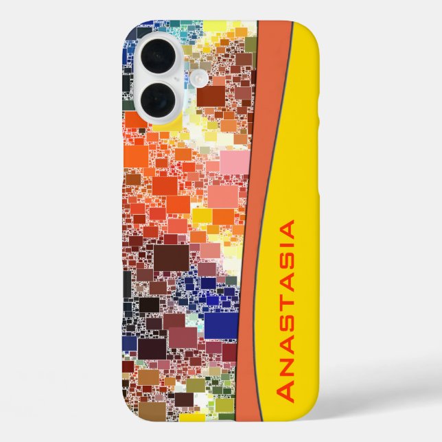 Funda iPhone 16 Plus Colorido Geométrico Abstracto Personalizado (Reverso )