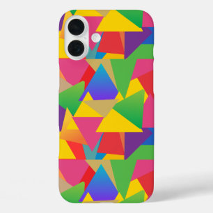Funda iPhone 16 Plus Colorido Vibrante negrita Triángulo Patterado