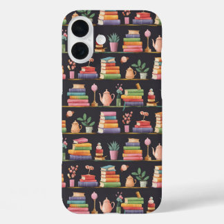 Funda iPhone 16 Plus Cómodo patrón de nook de libro