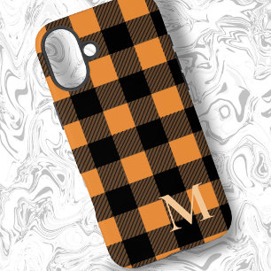 Funda iPhone 16 Plus Comprobación de la placa de búfalo del naranja