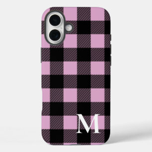 Funda iPhone 16 Plus Comprobación de la placa de búfalo rosa