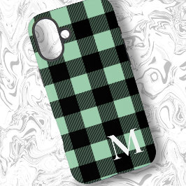 Funda iPhone 16 Plus Comprobación De La Placa De Búfalo Verde Mint