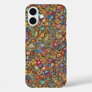 Funda iPhone 16 Plus Conchas Marinas Pequeñas Intrincadas