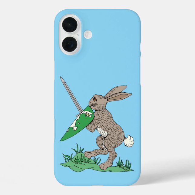 Funda iPhone 16 Plus Conejo de Guerreros Medievales (Reverso )