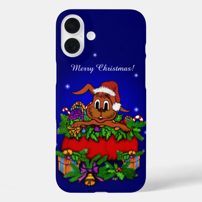 Funda iPhone 16 Plus Conejo de navidades (Reverso )