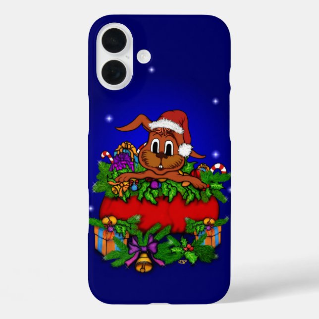 Funda iPhone 16 Plus Conejo de navidades (Reverso )