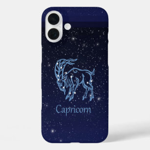 Funda iPhone 16 Plus Constelación de Capricornio y signo zodiacal con e