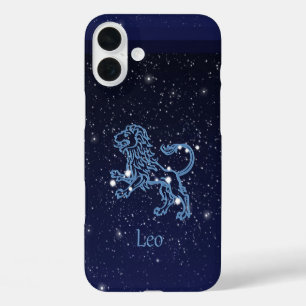 Funda iPhone 16 Plus Constelación de Leo y signo del zodiaco con estrel