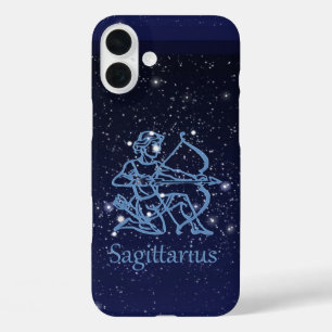 Funda iPhone 16 Plus Constelación de Sagitario y signo zodiacal con est