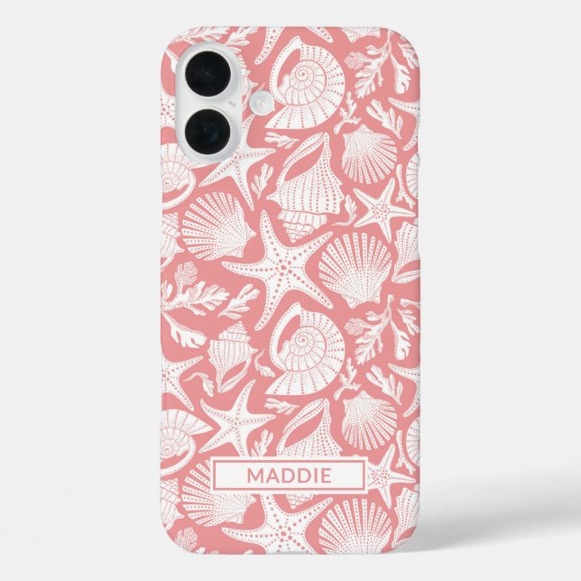 Funda iPhone 16 Plus Coral Shells Personalized (Reverso )