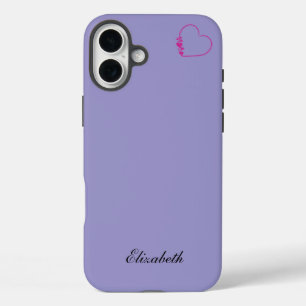 Funda iPhone 16 Plus corazón rojo forma colorido fondo personalizado