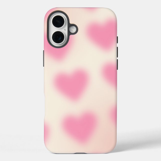 Funda iPhone 16 Plus Corazón rosa degradado (Reverso )