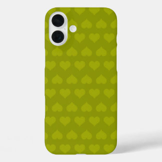 Funda iPhone 16 Plus Corazones de Verde