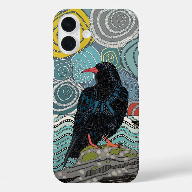 Funda iPhone 16 Plus Cornwall chough (Reverso )
