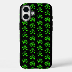 Funda iPhone 16 Plus cráneo verde