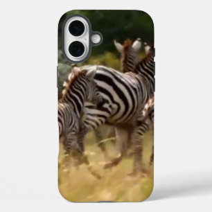Funda iPhone 16 Plus Crea tu propia cebra africana a la fuga