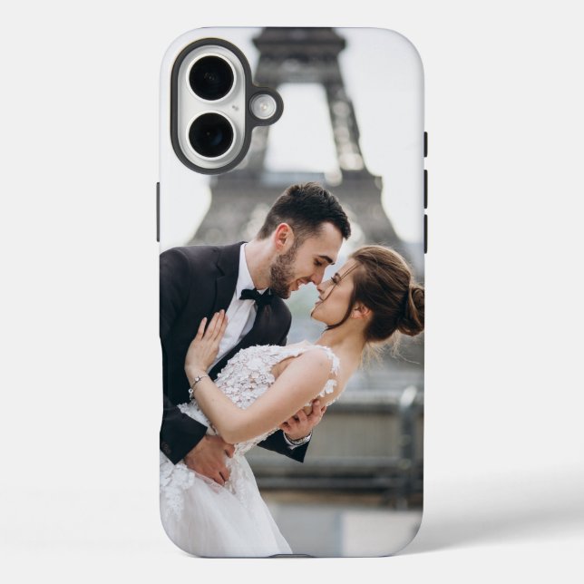 Funda iPhone 16 Plus Crea tu propio Boda fotográfico amor romántico (Reverso )