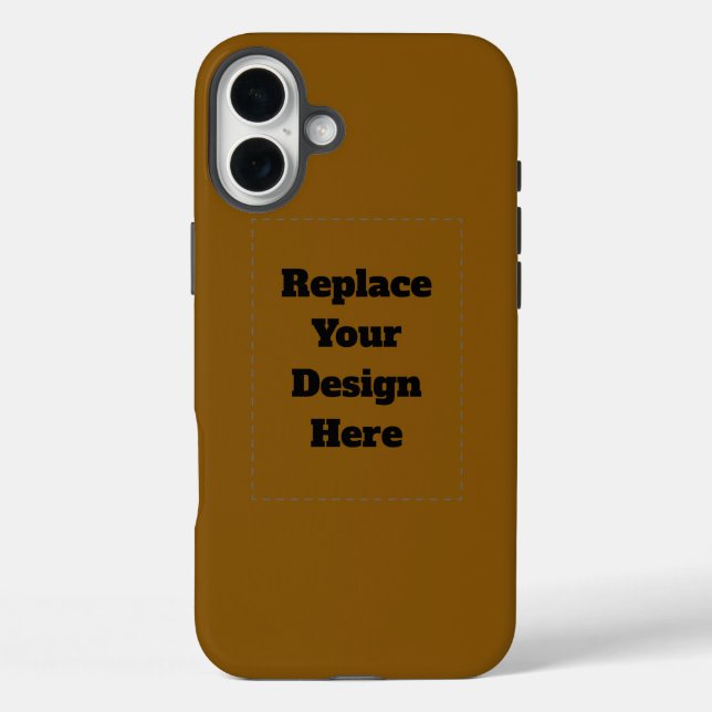 Funda iPhone 16 Plus Crea tu propio marrón (Reverso )