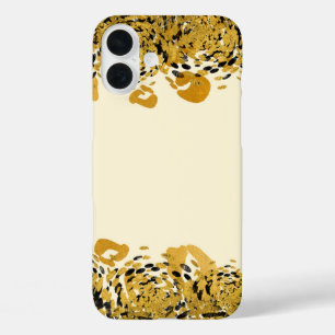 Funda iPhone 16 Plus Crema Exótica de la Jungla Glamour Leopardo Negro 