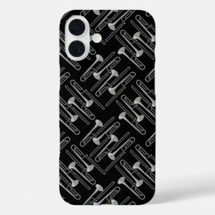 Funda iPhone 16 Plus Crosshatch Gray Trombone